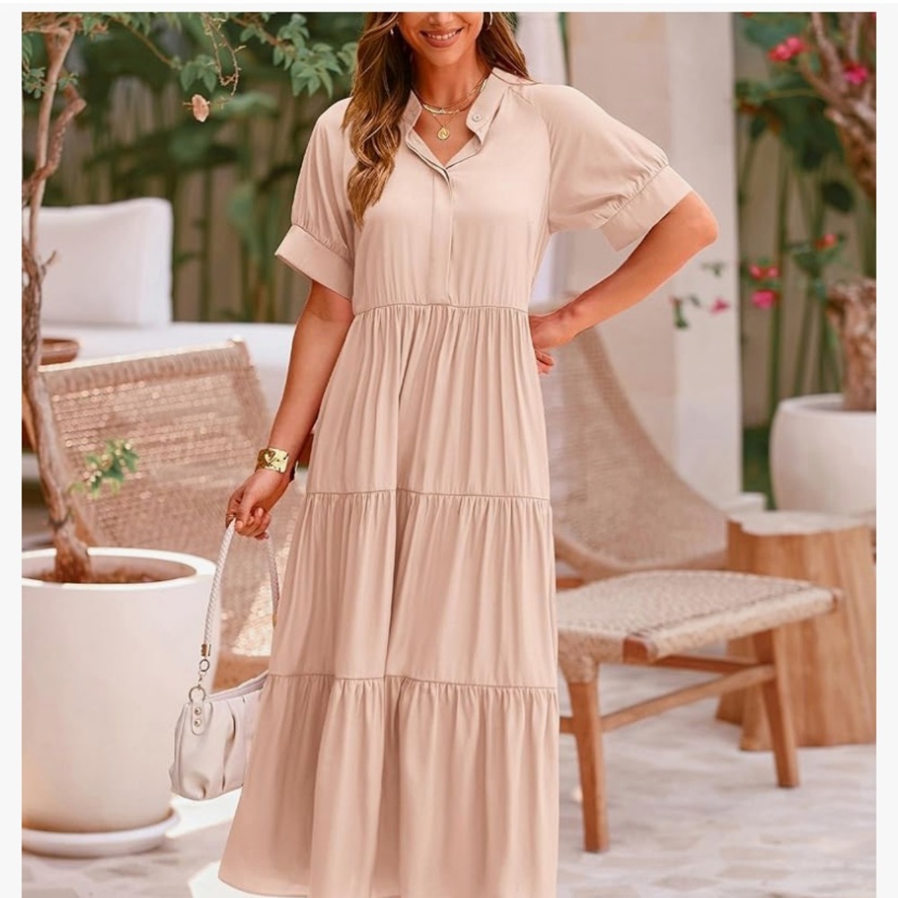 Elegant Cream Maxi Dress